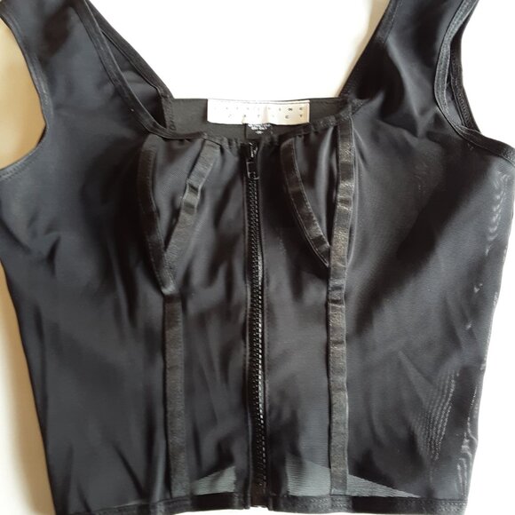 Catherine Coatney Sexy sheer with zipper stretch top - Picture 2 of 4